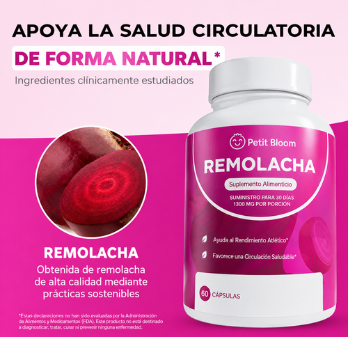 Cápsulas de Remolacha Petit Bloom para Favorecer la Circulación y la Vitalidad*